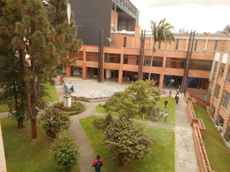View of courtyard from my third-floor classroom.